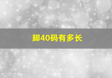 脚40码有多长