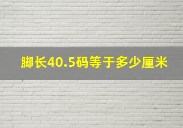 脚长40.5码等于多少厘米