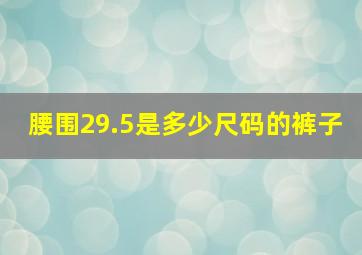 腰围29.5是多少尺码的裤子