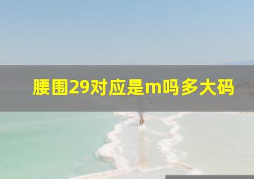 腰围29对应是m吗多大码