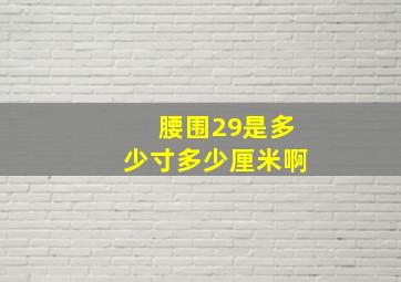 腰围29是多少寸多少厘米啊