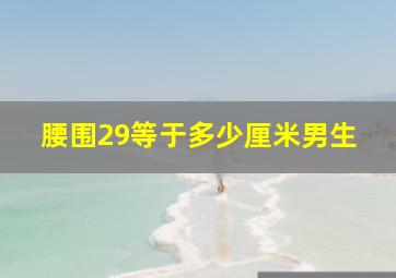 腰围29等于多少厘米男生