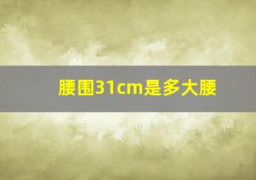 腰围31cm是多大腰