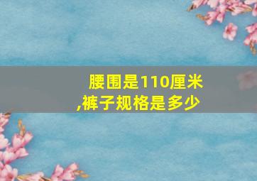 腰围是110厘米,裤子规格是多少