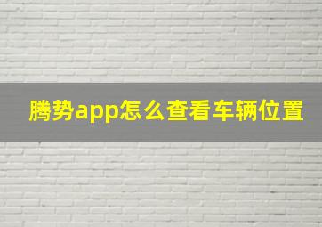 腾势app怎么查看车辆位置