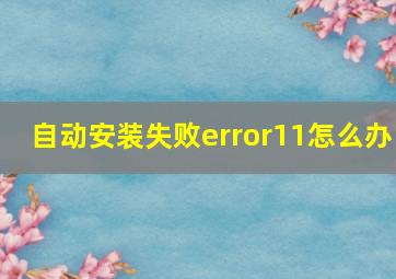 自动安装失败error11怎么办