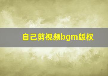 自己剪视频bgm版权