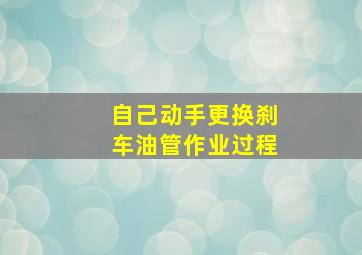 自己动手更换刹车油管作业过程