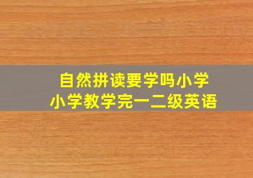 自然拼读要学吗小学小学教学完一二级英语