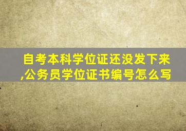 自考本科学位证还没发下来,公务员学位证书编号怎么写