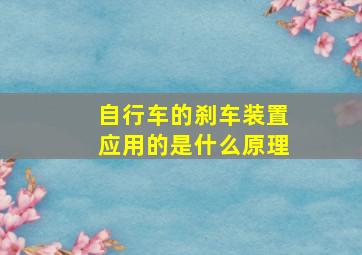 自行车的刹车装置应用的是什么原理