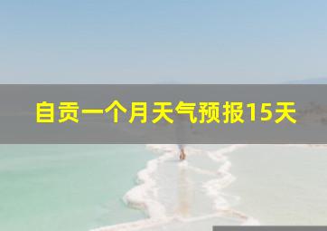 自贡一个月天气预报15天