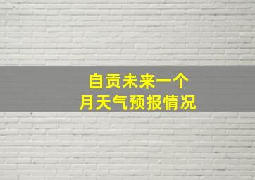 自贡未来一个月天气预报情况