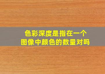 色彩深度是指在一个图像中颜色的数量对吗