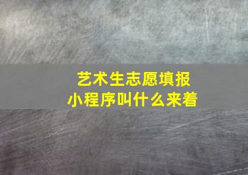 艺术生志愿填报小程序叫什么来着