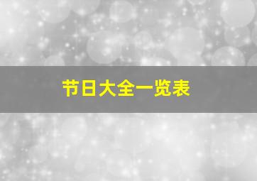 节日大全一览表