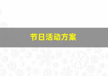 节日活动方案