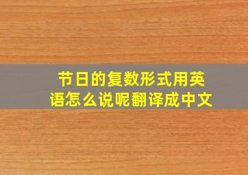 节日的复数形式用英语怎么说呢翻译成中文