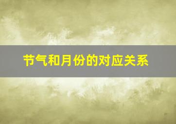 节气和月份的对应关系