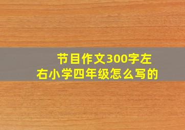 节目作文300字左右小学四年级怎么写的