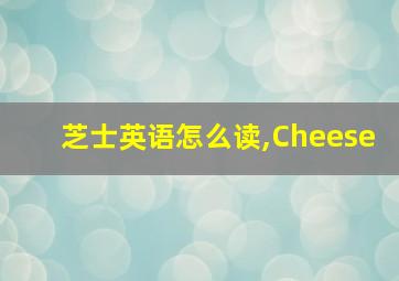 芝士英语怎么读,Cheese