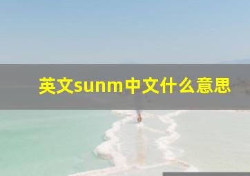 英文sunm中文什么意思