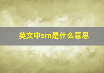 英文中sm是什么意思