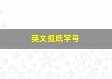 英文报纸字号