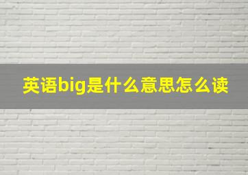 英语big是什么意思怎么读