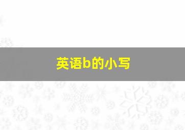 英语b的小写