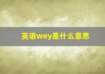 英语wey是什么意思