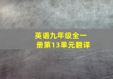 英语九年级全一册第13单元翻译