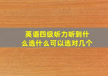 英语四级听力听到什么选什么可以选对几个