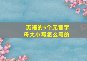 英语的5个元音字母大小写怎么写的