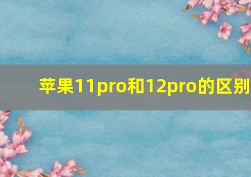 苹果11pro和12pro的区别