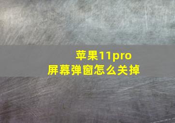 苹果11pro屏幕弹窗怎么关掉