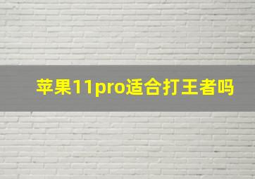 苹果11pro适合打王者吗