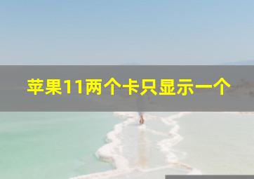 苹果11两个卡只显示一个