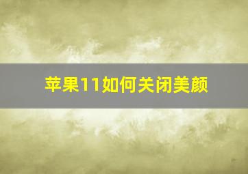 苹果11如何关闭美颜