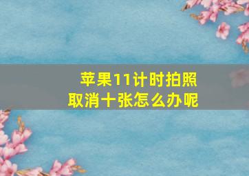 苹果11计时拍照取消十张怎么办呢