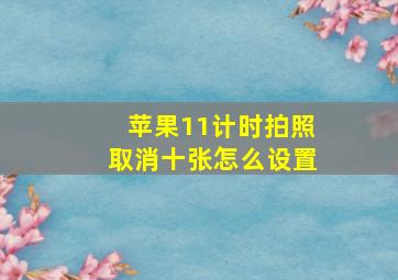 苹果11计时拍照取消十张怎么设置