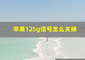 苹果125g信号怎么关掉