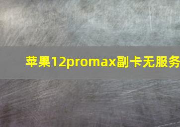 苹果12promax副卡无服务