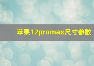 苹果12promax尺寸参数