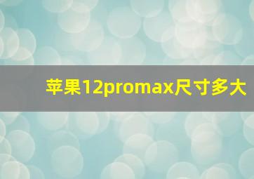 苹果12promax尺寸多大