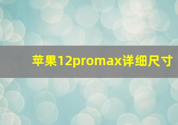 苹果12promax详细尺寸