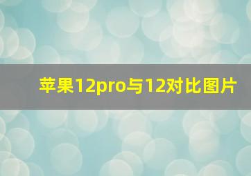 苹果12pro与12对比图片