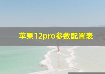 苹果12pro参数配置表