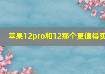 苹果12pro和12那个更值得买