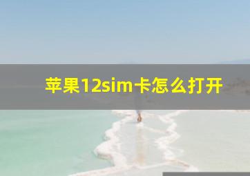 苹果12sim卡怎么打开